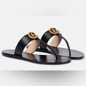 Gucci Leather thong sandal with Double G size 38